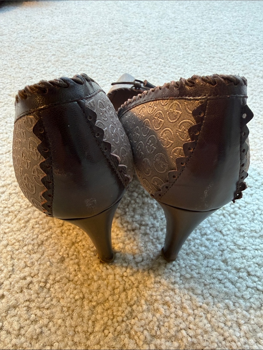 Giorgio Armani Brown Monogram Pointed Tassel Pumps - Picture 3 of 7